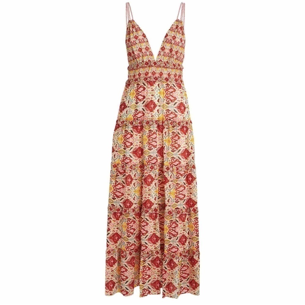 Alice + Olivia Karolina Silk Tiered Floral Maxi Dress Vintage Market size 8